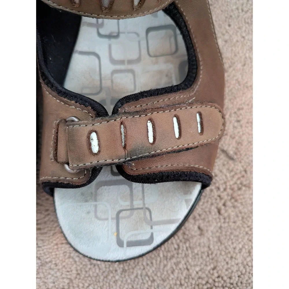 Hotter England Brown Leather Comfort Adjustable Strap‎ Sandals Womens UK 8